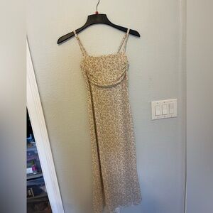 See You Monday Floral Cream Midi Dress